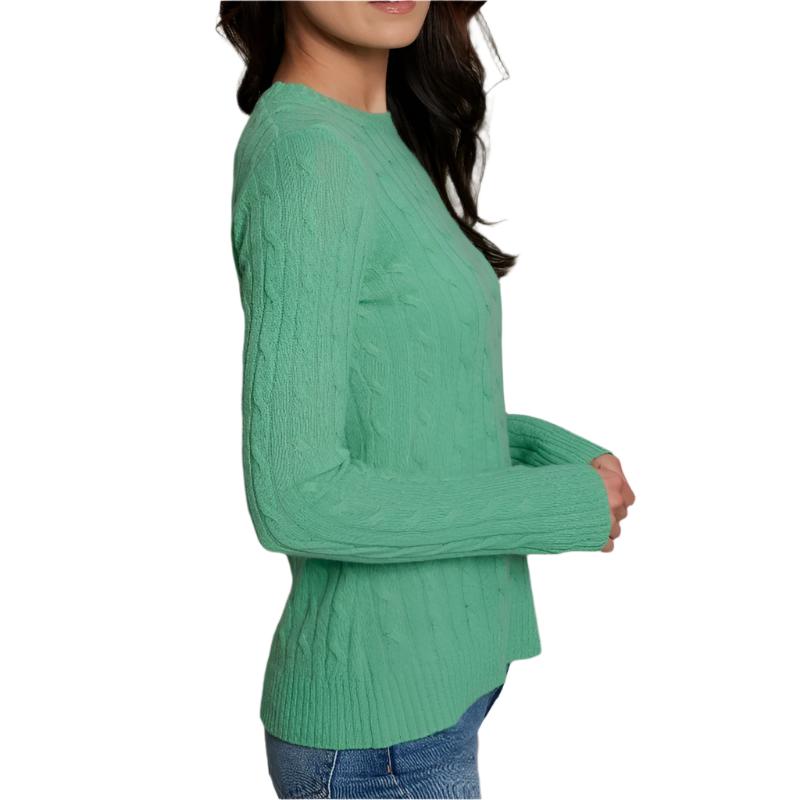 Alashan Cashmere Breezy Cable Sweater - Kelly Green