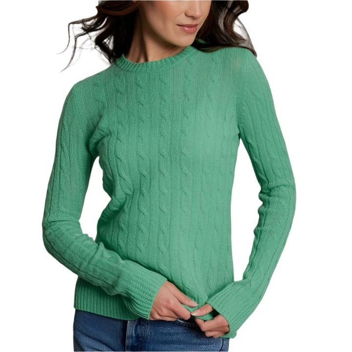 Alashan Cashmere Breezy Cable Sweater - Kelly Green