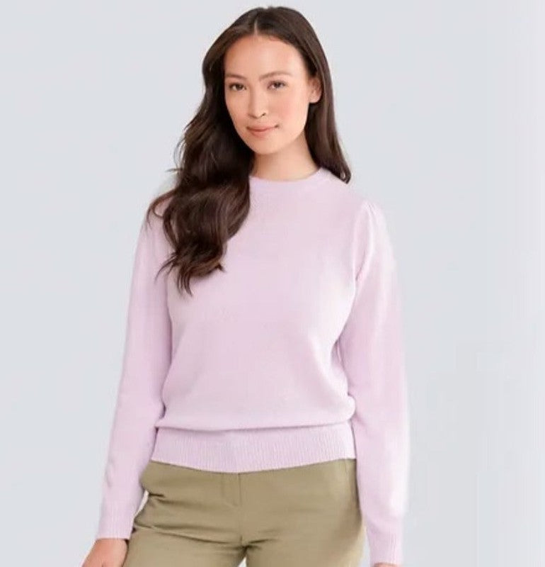 Alashan Cashmere Peny Puff Sleeve Sweater - Beach Pink