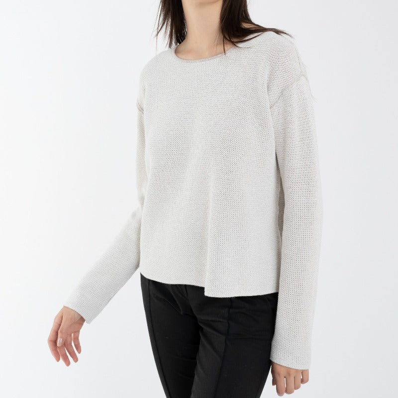 Alashan Cashmere Reversible Sweater - Ecru/Ivory