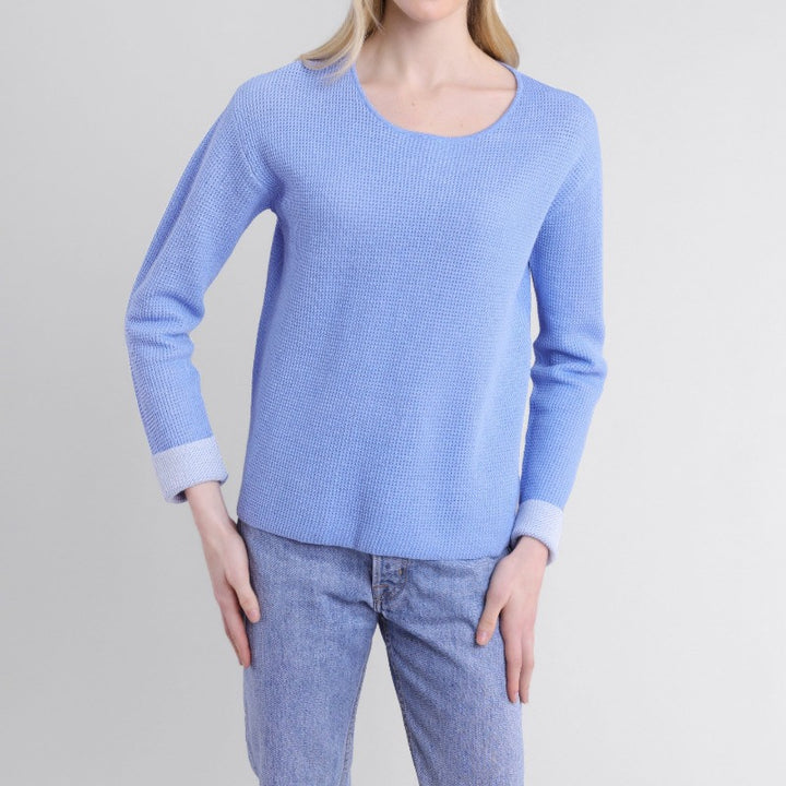 Alashan Cashmere Reversible Sweater - Weekend Blue/Rain