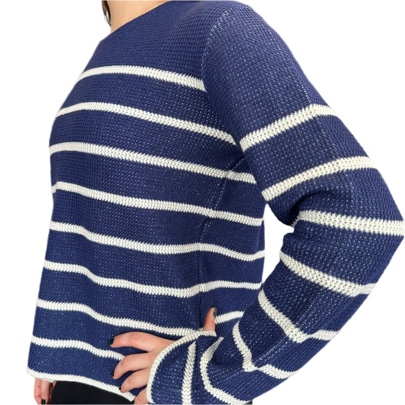 Alashan Cashmere Stripe Sweater - Midnight combo