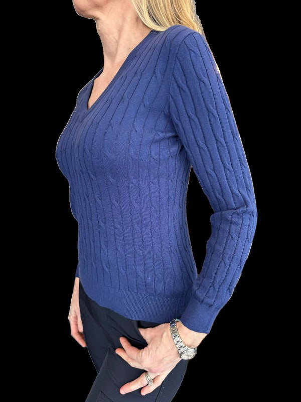 Alashan Cashmere April V-Neck Sweater - Midnight