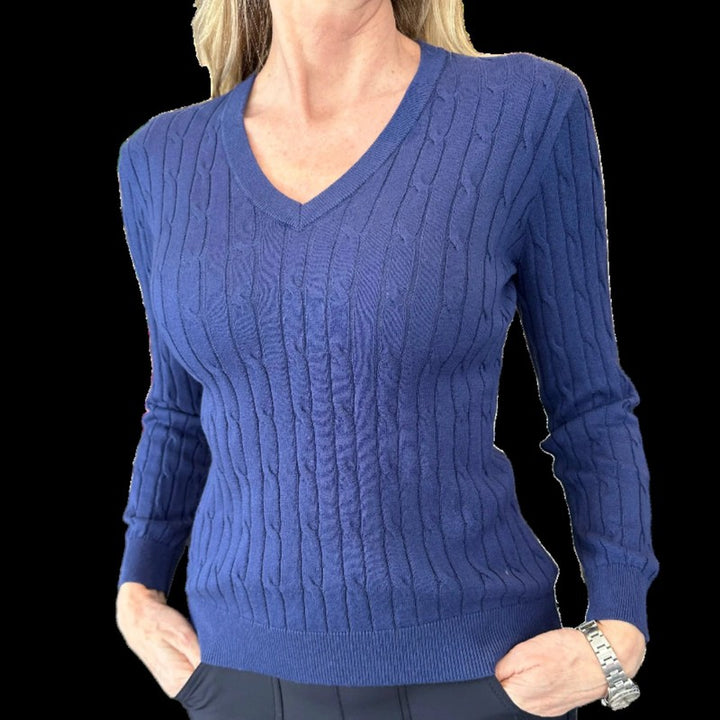 Alashan Cashmere April V-Neck Sweater - Midnight