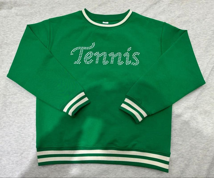 Ashley Herrera Tennis Pearls Sweater - Green