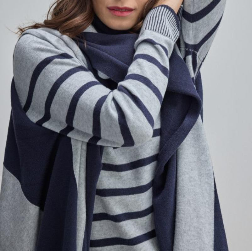 Atelier by Lyse Spenard Vest/Wrap - Navy/Grey