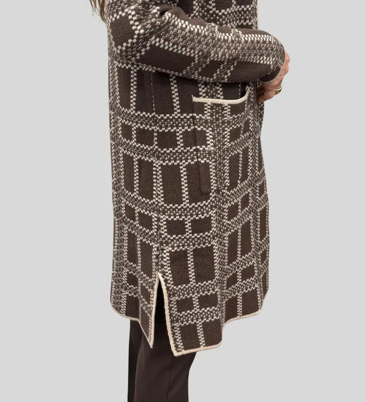 Atelier by Lyse Sweater/Coat - Chocolate Plaid