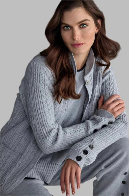 Atelier by Lyse Spenard Cable Cardigan - Grey