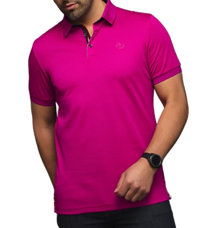 Au Noir Men's Eagle Polo - Fuchsia