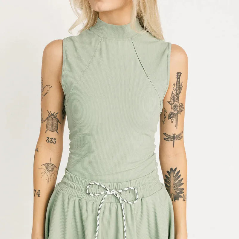 Fore All Riptide Mock Top - Sea Green