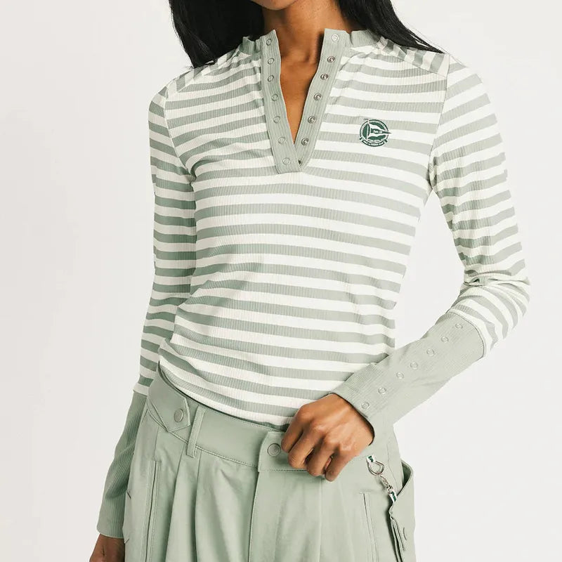 Fore All Marlin L/S Crew Top - Sea Stripes