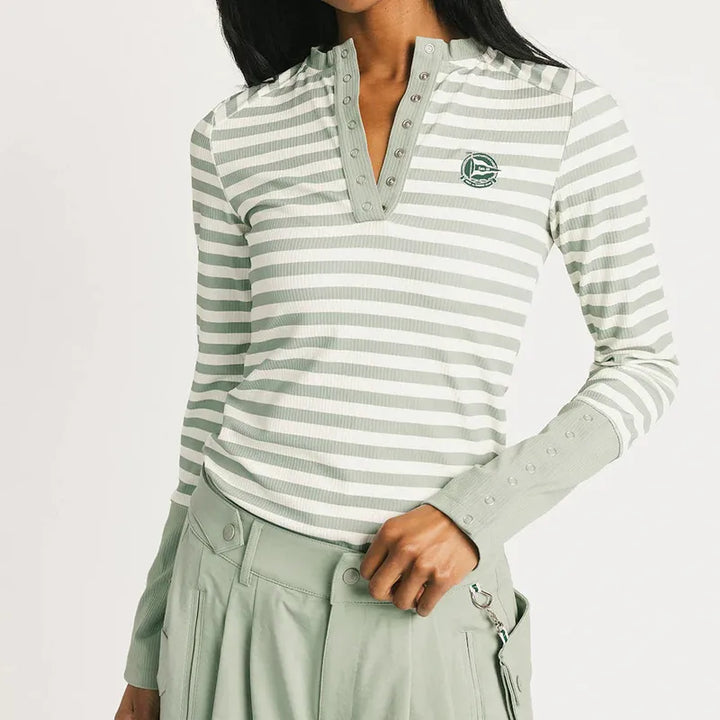 Fore All Marlin L/S Crew Top - Sea Stripes