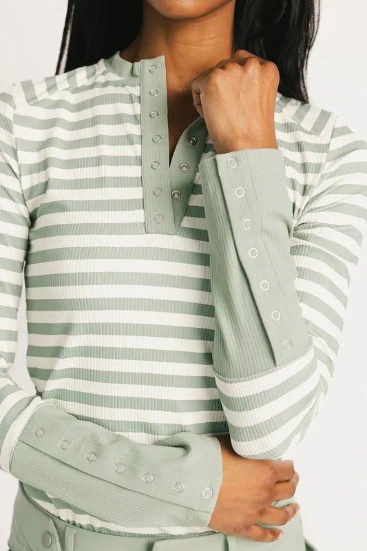 Fore All Marlin L/S Crew Top - Sea Stripes