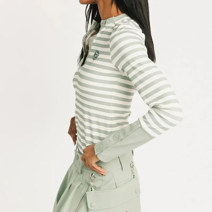 Fore All Marlin L/S Crew Top - Sea Stripes