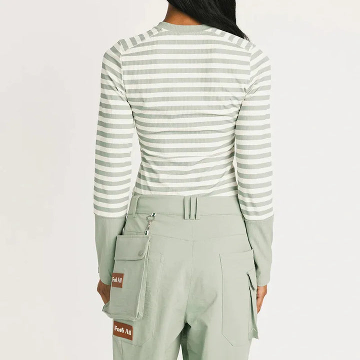 Fore All Marlin L/S Crew Top - Sea Stripes