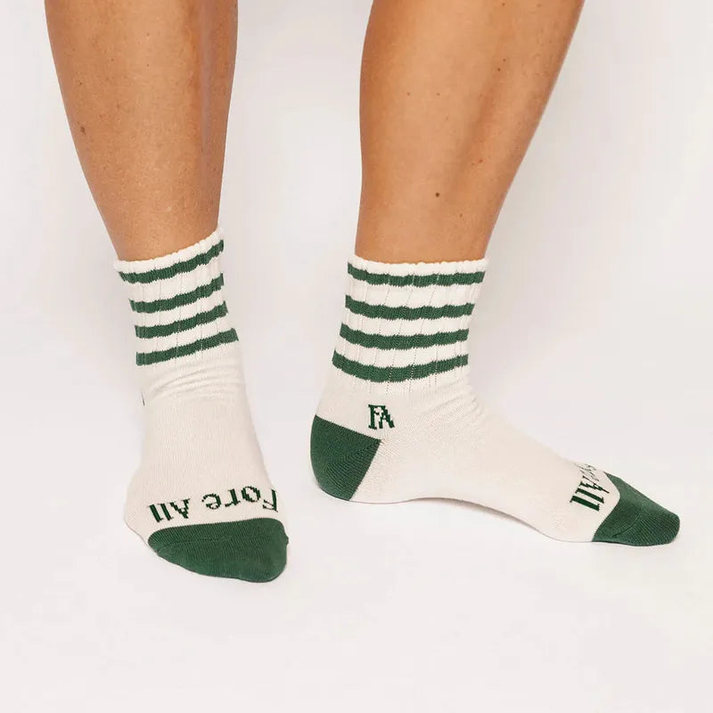 Fore All Capri Stripe Sock - Green