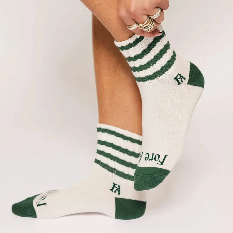 Fore All Capri Stripe Sock - Green