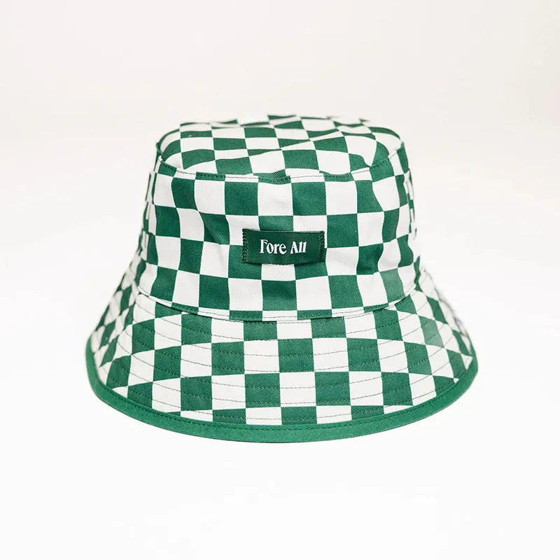 Fore All Austi Bucket Hat - Green/White Check