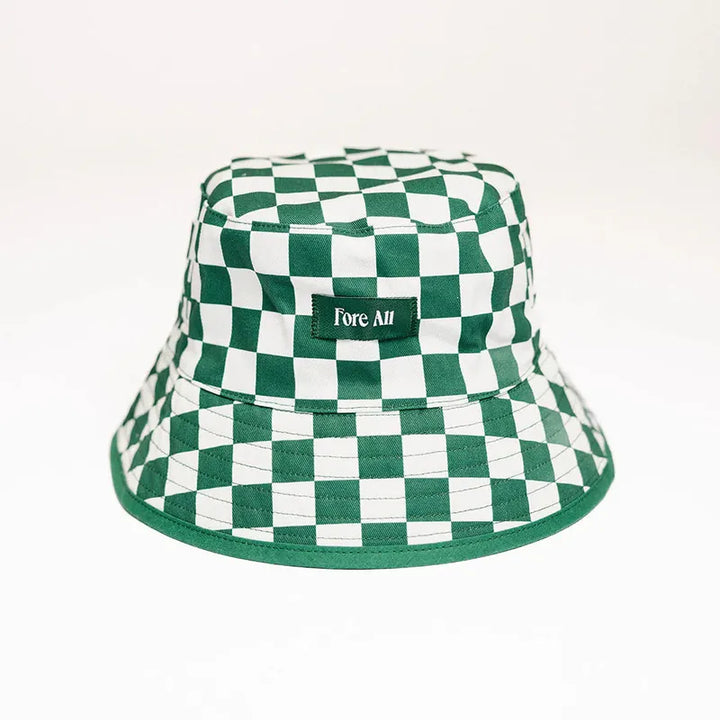 Fore All Austi Bucket Hat - Green/White Check