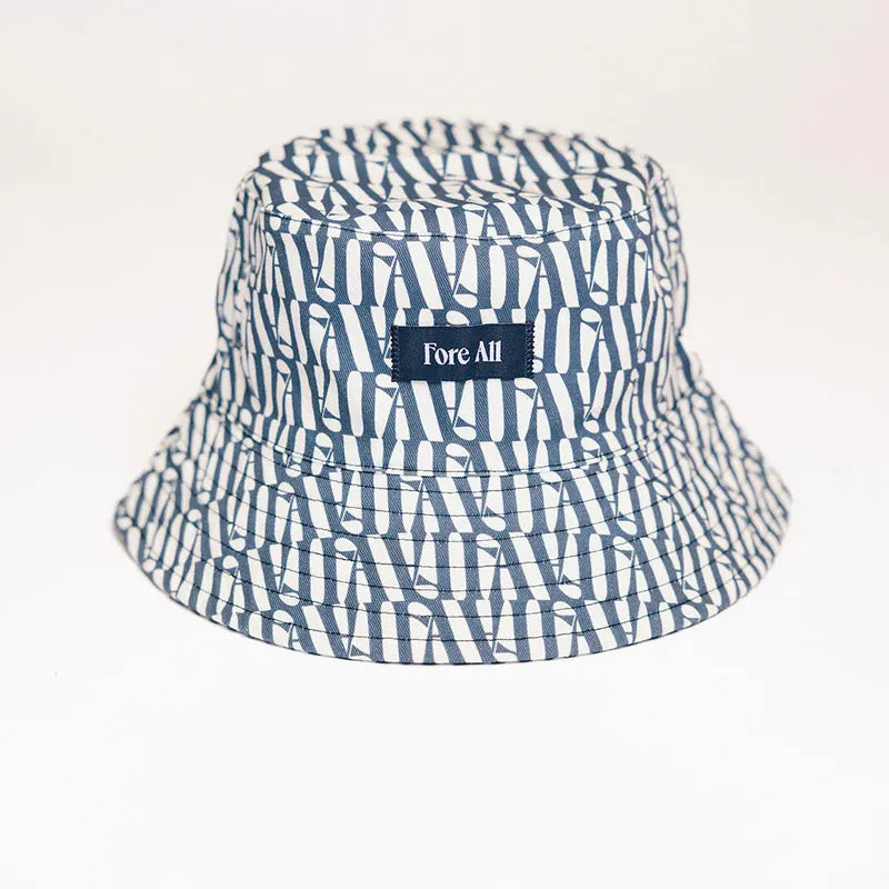 Fore All Austi Bucket Hat - Indigo/White Check