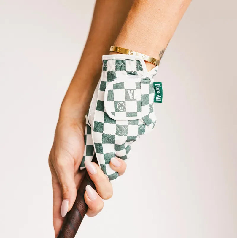 Fore All Check Me Out Glove - Green/White