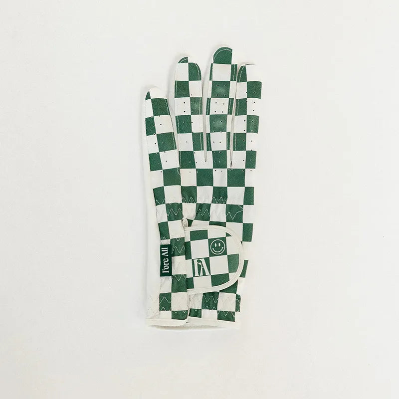 Fore All Check Me Out Glove - Green/White