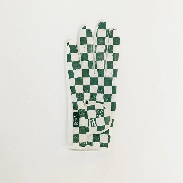 Fore All Check Me Out Glove - Green/White