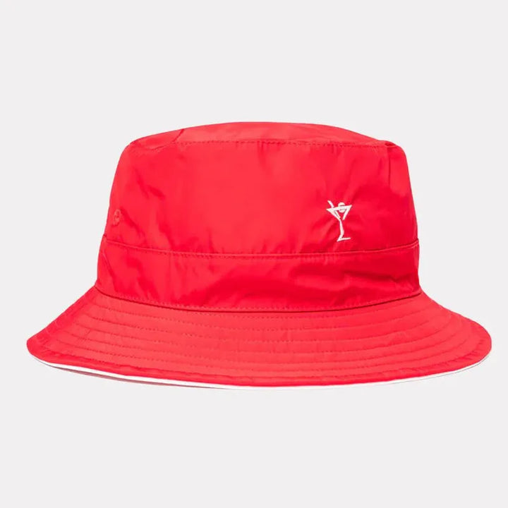 Golftini Grand Prix Reversible Bucket Hat - Red/White
