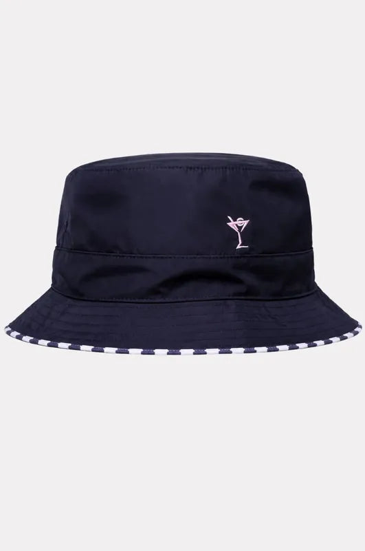 Golftini Grand Prix Reversible Bucket Hat - Navy/White
