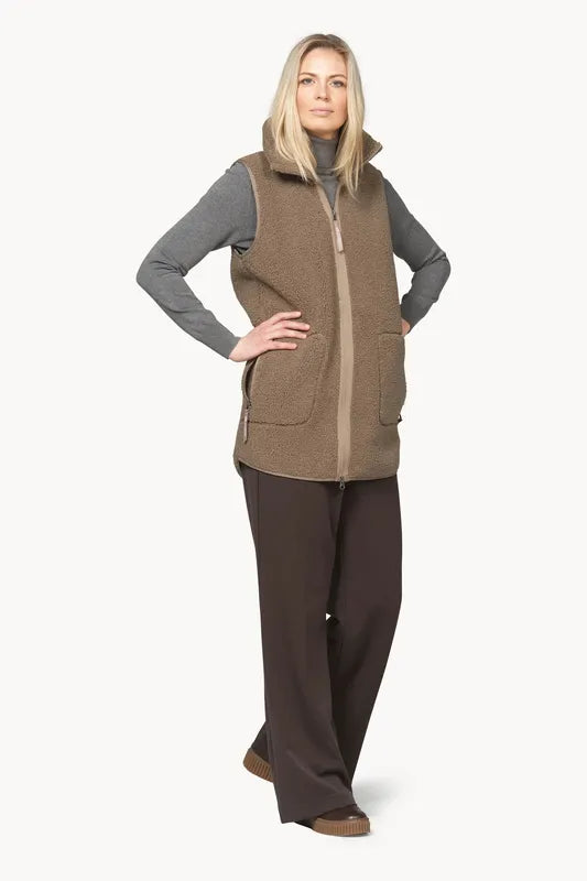 Ilse Jacobsen Bonded Pile Vest - Greige