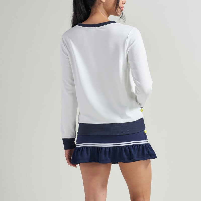 L'Oeuf Poche Tennis Ball Sweatshirt - Off White/Navy