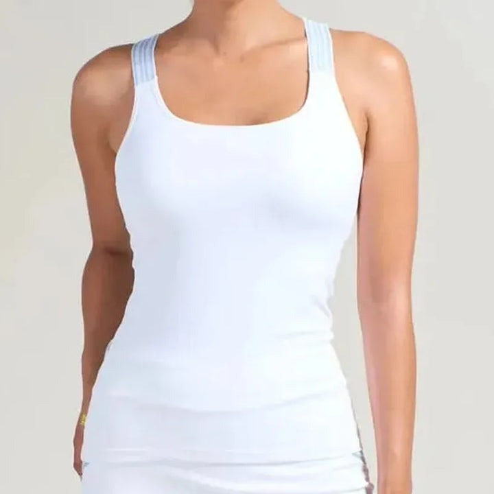 L'Oeuf Poche Baseline Pocket Tank - White/Carolina Blue