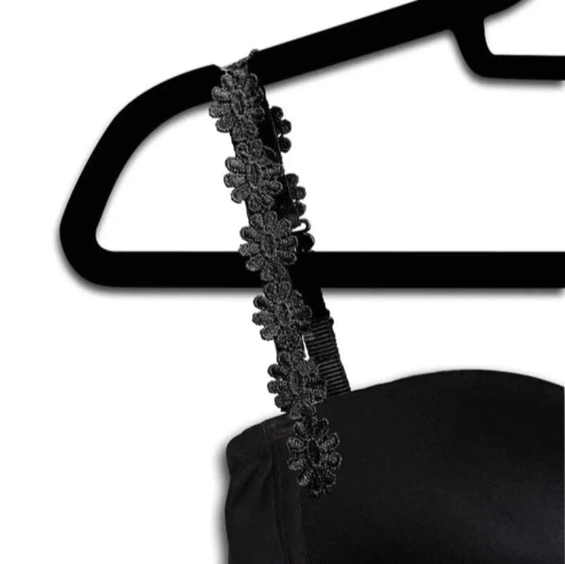 strap-its Black Plus Size Basic Convertible Bra - Black Flower Straps