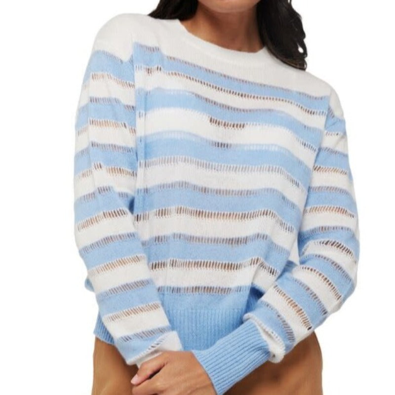 Brodie Beach Crew Stripe Sweater - Splash