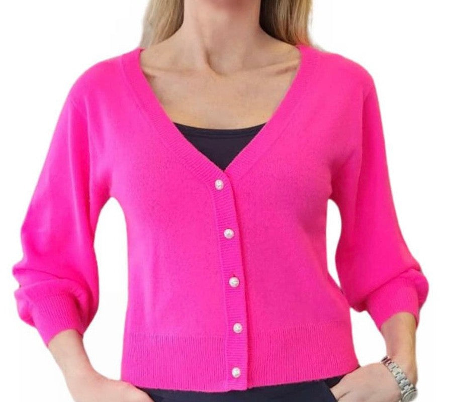 Brodie Caroline Cardigan - Barbie Pink