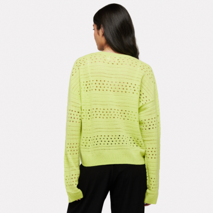 Brodie Clare Pointelle Sweater - Acid Lime