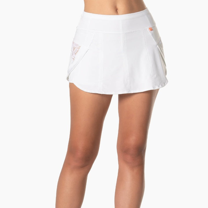 Lucky In Love Lace Track Skort - White