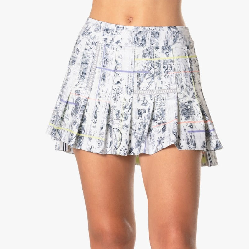 Lucky In Love Electric Toile Skort(13")- White/Print