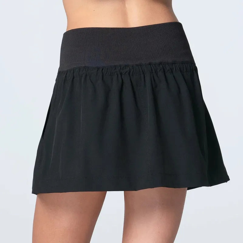 Lucky in Love Cargo Pocket Wrap Skort - Black