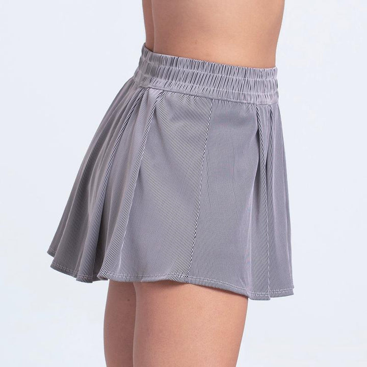 Lucky in Love High Waist Rib Sport Cord Skort - White/Black