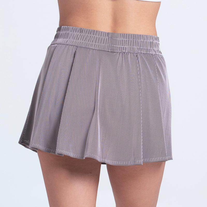 Lucky in Love High Waist Rib Sport Cord Skort - White/Black