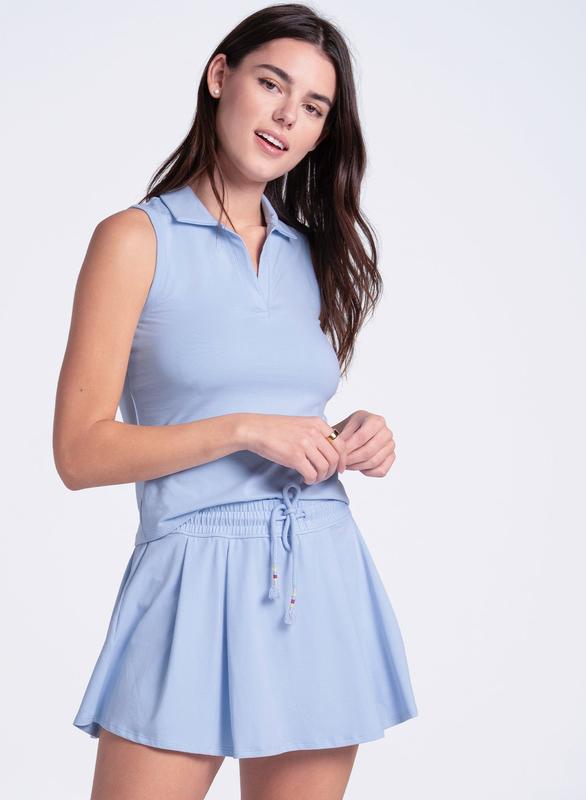 Lucky In Love High Waist Pima Skort - Blue