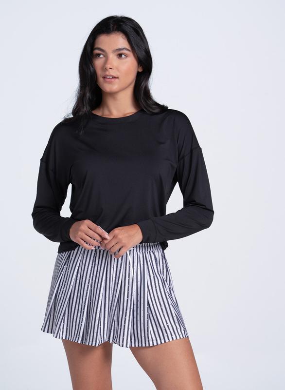Lucky in Love High Waist Noir Set Skort - White/Black
