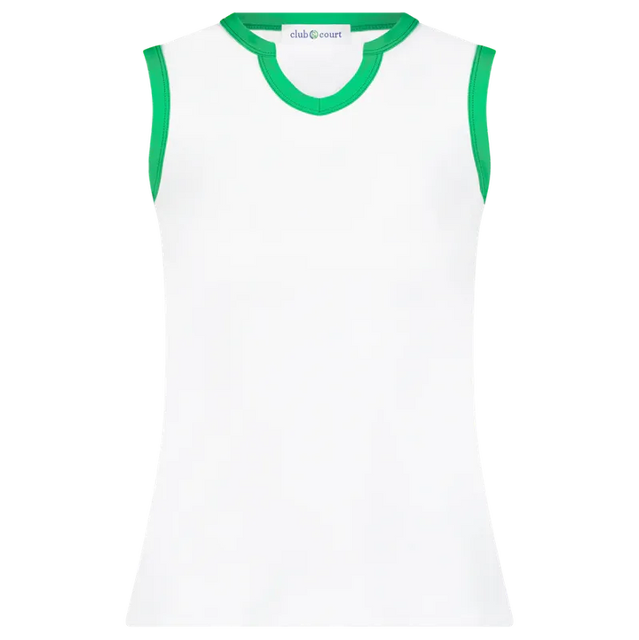 Club & Court Stacy Tank - White/Green