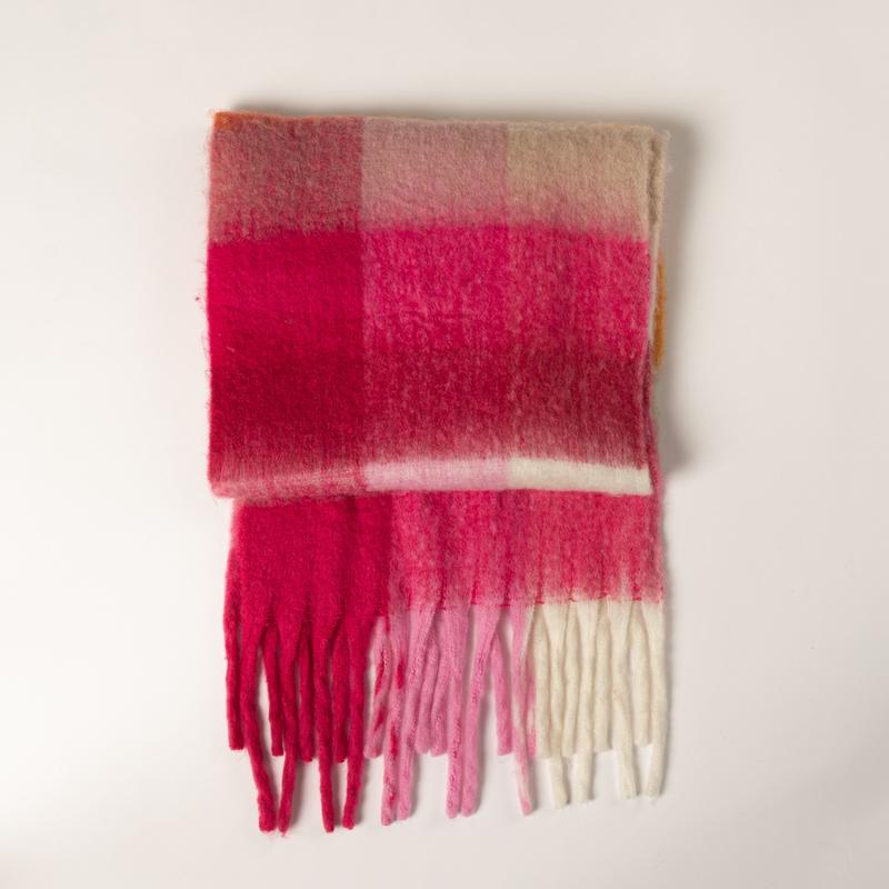 Lyla & Luxe Check Scarf - Pink
