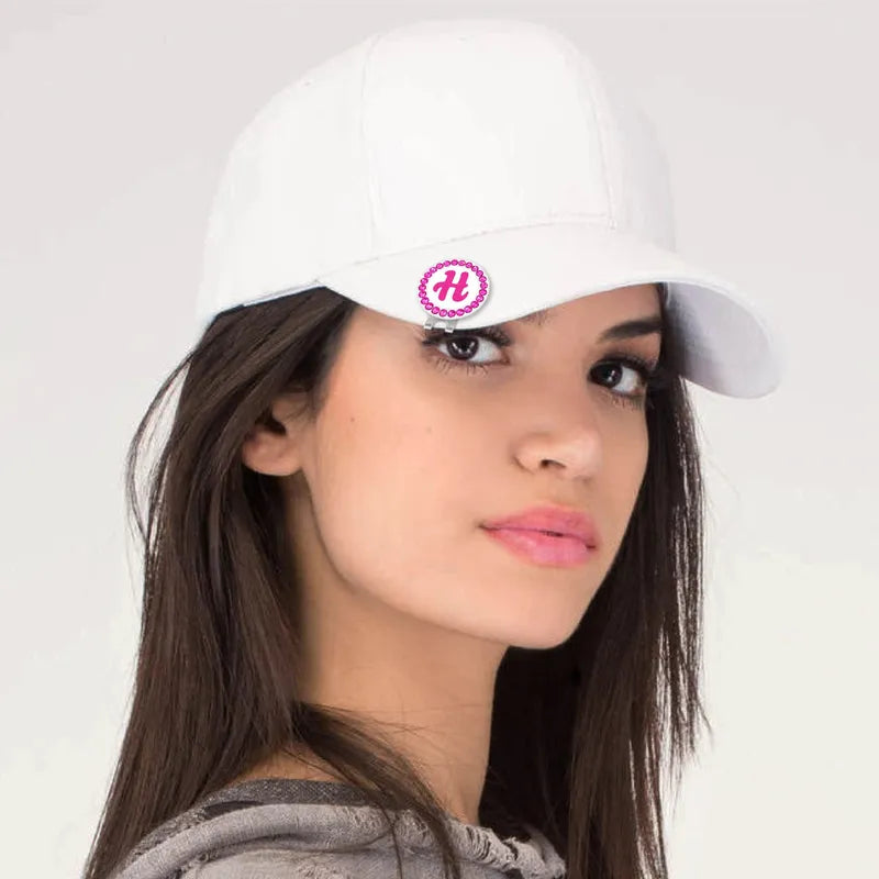 Navika Initial Crystal Ball Marker + Clip - Pink