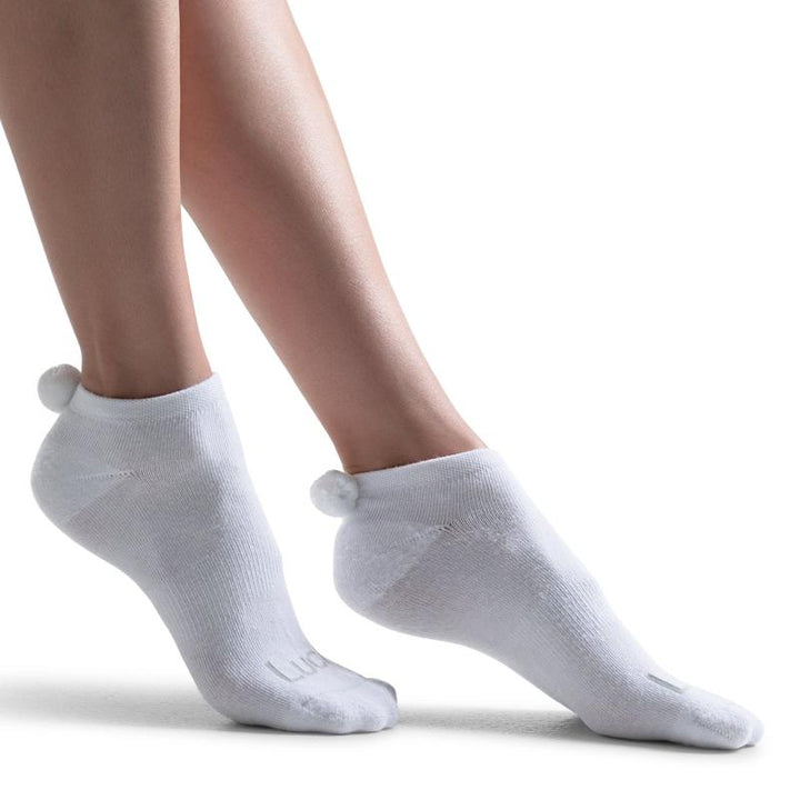 Lucky In Love Pom Socks (3pk) - White/Navy