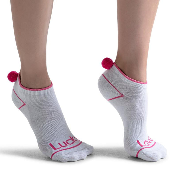 Lucky In Love Pom Socks (3pk) - White/Multi