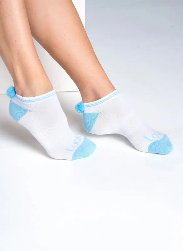 Lucky In Love Retro Revival Socks (2pk) - Baha Blue/Coral