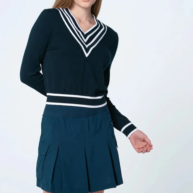 Lucky In Love Victory Sweater - Navy/White